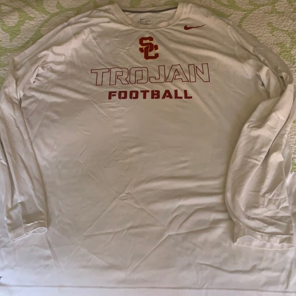 Nike dri-fit USC Trojans white long sleeve